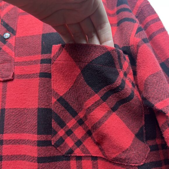 VTG 90s GAP Plaid Henley Pocket Oversized Longsleeve T-Shirt Medium Grunge Skate - Picture 5 of 12